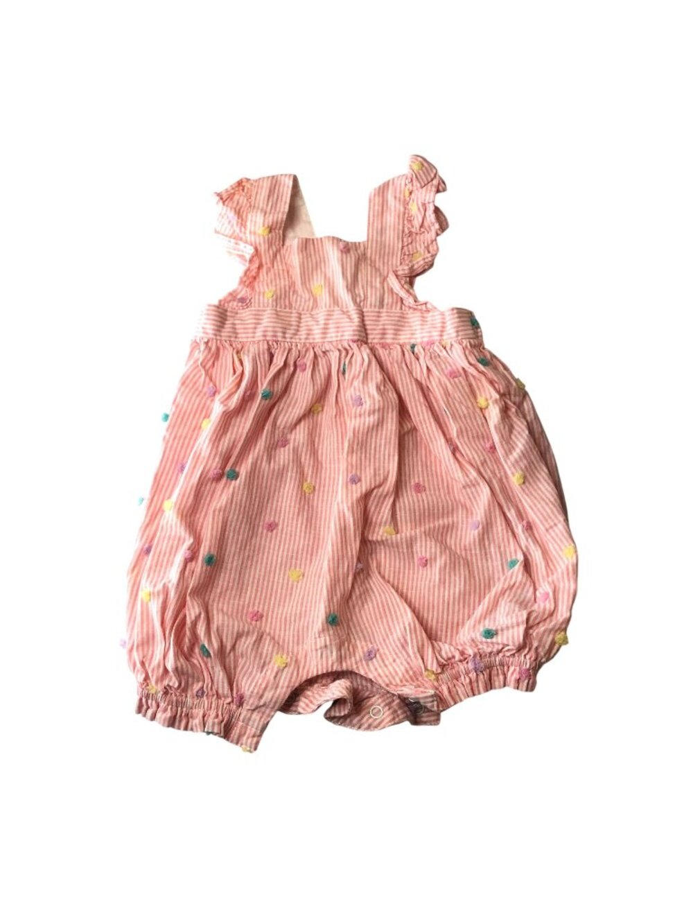 Baby Gap Girls Romper Pink/White Stripe 0-3 Months Snap Bottom Polka Dot